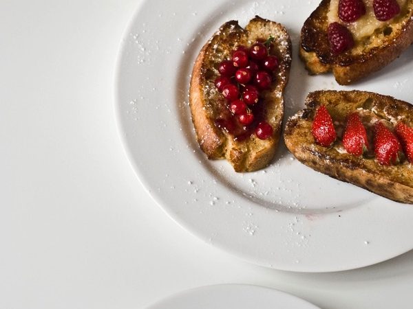 Pain perdu fruit chocolat et compote