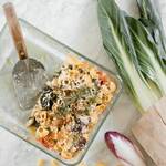 Gratin de pâtes aux blettes-chicorées