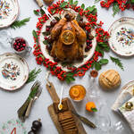 Dinde de Noël à la marmelade d’orange-marron-cranberries