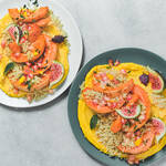 Houmous et salade de butternut rôtis