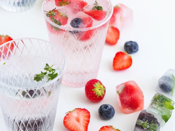 Glaçons de fruits frais et virgin mojito express