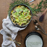 Gratin de légumes d’automne et béchamel aux épinards sans gluten