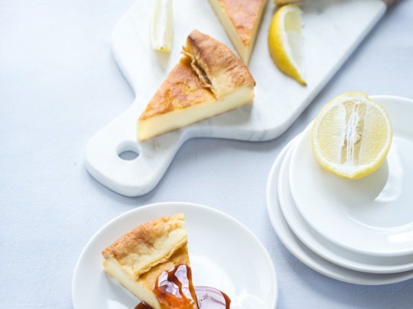 Flan au citron et coulant caramel