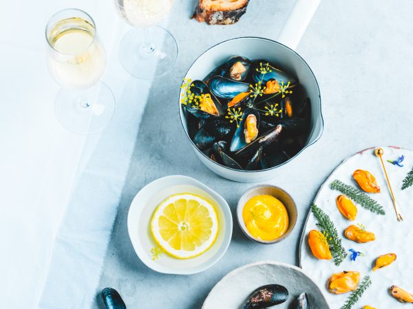 Moules au bouillon de légumes pour l’apéro